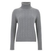 Grijze Cashmere Coltrui Trui Tabaroni Cashmere , Gray , Dames