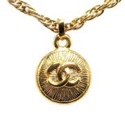 Pre-owned Metal necklaces Chanel Vintage , Yellow , Dames