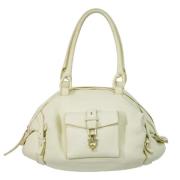 Pre-owned Leather handbags Salvatore Ferragamo Pre-owned , White , Dam...