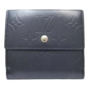 Pre-owned Leather wallets Louis Vuitton Vintage , Blue , Dames