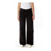 Flared Fit Mid Waist Jeans Agolde , Black , Dames