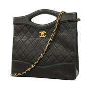 Pre-owned Leather chanel-bags Chanel Vintage , Black , Dames