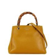 Pre-owned Leather handbags Gucci Vintage , Yellow , Dames