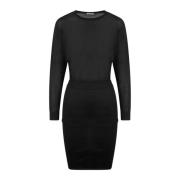 Elegante Gebreide Midi Jurk Saint Laurent , Black , Dames