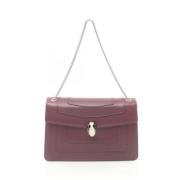 Pre-owned Leather shoulder-bags Bvlgari Vintage , Purple , Dames