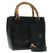 Pre-owned Leather handbags Gucci Vintage , Black , Dames