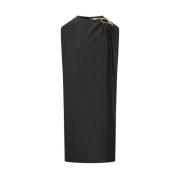 Zwarte Ringdetail Midi Jurk Lanvin , Black , Dames