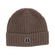 Geribbelde Wol Kasjmier Sjaal Stof Moncler , Brown , Heren