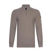 Merino Half Zip Pullover Trui Zand Cavallaro , Brown , Heren