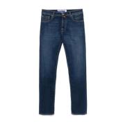 Slim Fit Indigo Blauwe Denim Jeans Jacob Cohën , Blue , Heren