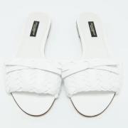 Pre-owned Leather flats Dolce & Gabbana Pre-owned , White , Dames