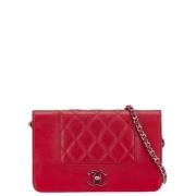 Pre-owned Leather chanel-bags Chanel Vintage , Pink , Dames