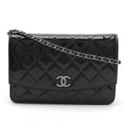 Pre-owned Leather chanel-bags Chanel Vintage , Black , Dames