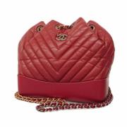 Pre-owned Leather backpacks Chanel Vintage , Red , Dames