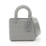 Pre-owned Leather handbags Dior Vintage , Gray , Dames