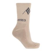 Sokken met logo The Attico , Brown , Dames