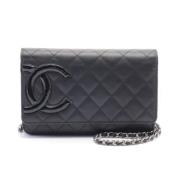 Pre-owned Leather chanel-bags Chanel Vintage , Black , Dames