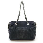 Pre-owned Leather chanel-bags Chanel Vintage , Blue , Dames