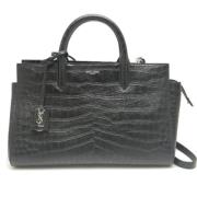 Pre-owned Leather handbags Yves Saint Laurent Vintage , Black , Dames