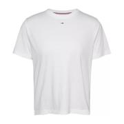 Bedrukt Katoenen T-shirt - Ronde Hals Tommy Jeans , White , Dames