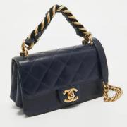 Pre-owned Leather chanel-bags Chanel Vintage , Blue , Dames