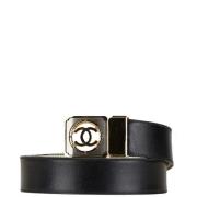 Pre-owned Leather belts Chanel Vintage , Black , Dames