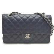 Pre-owned Leather chanel-bags Chanel Vintage , Blue , Dames