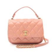 Pre-owned Leather chanel-bags Chanel Vintage , Pink , Dames