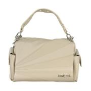 Beige Handtas met Afneembare Band Desigual , Beige , Dames