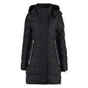 Hooded Parka met Logo Patch Moose Knuckles , Black , Dames