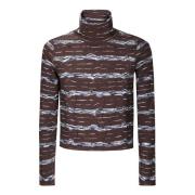 Space Dye Turtleneck Sweater Brain Dead , Brown , Heren