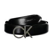 Omkeerbare Leren Riem Zwart/Bruin Metalen Gesp Calvin Klein , Black , ...