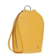 Pre-owned Leather backpacks Louis Vuitton Vintage , Yellow , Dames