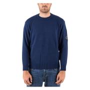 Lamswol Crew Neck Gebreid C.p. Company , Blue , Heren