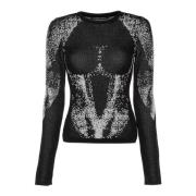 Reflecterende Gebreide Longsleeve Daily Paper , Black , Dames