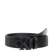 Ronde Leren Riem Calvin Klein , Black , Heren