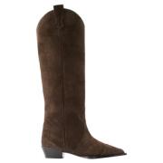 Leather boots aeyde , Brown , Dames