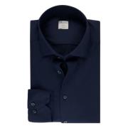 Slimline Jersey Lange Mouw Shirt Navy Stenströms , Blue , Heren