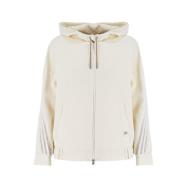 Contrast Hooded Katoenen Sweatshirt Panicale , Beige , Dames