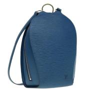 Pre-owned Leather backpacks Louis Vuitton Vintage , Blue , Dames