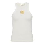 Tanktop met Retro PB borduursel Balmain , White , Dames