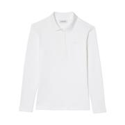 Witte Polo Shirt met Moeder van Parel Knopen Lacoste , White , Dames