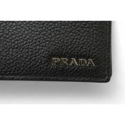 Pre-owned Leather wallets Prada Vintage , Black , Dames