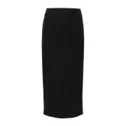 Zwarte Krijtstreep Hoge Taille Rok Patrizia Pepe , Black , Dames