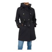 Stijlvolle Zwarte Parka Trenchjas Dekker , Black , Dames