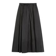 Lange taffeta rok met elastische taille Max Mara , Black , Dames