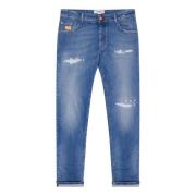 Premium Tapered Fit Jeans - Brooklyn Carlo Colucci , Blue , Heren