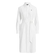 Witte Katoenen Midi Overhemdjurk Polo Ralph Lauren , White , Dames