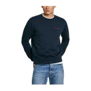 Klassieke Heren Sweatshirt met Geborduurd Logo Pepe Jeans , Blue , Her...