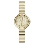 Gouden Roestvrijstalen Kwarts Analoge Horloge Furla , Yellow , Dames